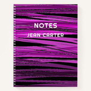 Colourful Black and Pink Modern Design Custom Text Notebook