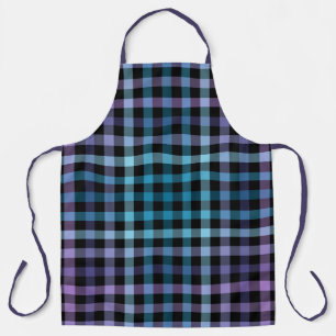 Colourful Black Blue Winter Spring Summer Chequere Apron