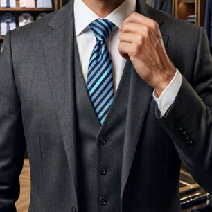 Colourful Black & Blue Winter Spring Summer Colour Tie
