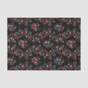 Colourful Black Boho Floral Tissue Paper