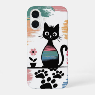 Colourful Black Cat iPhone Case – Cute Gift