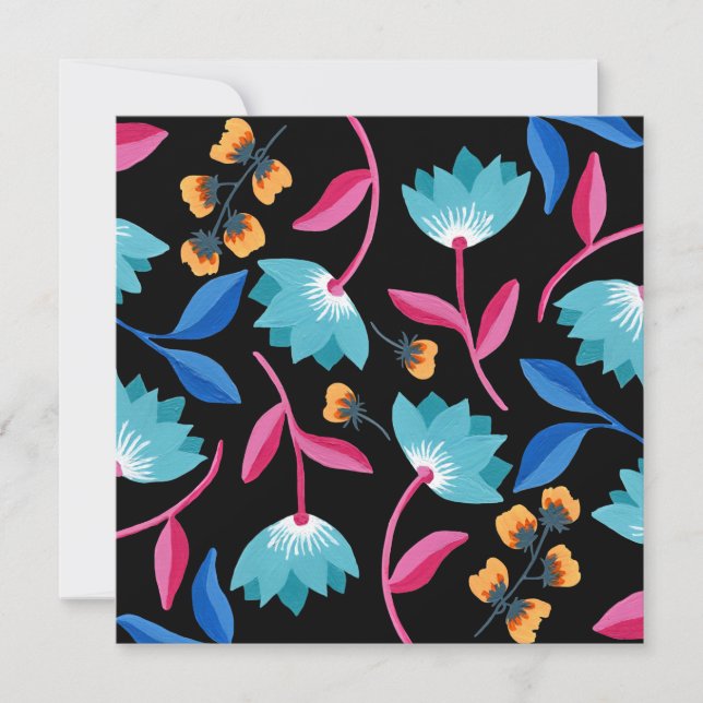 Colourful Black Floral Folk Art (Front)