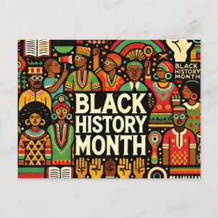 Colourful Black History Month Shows Black Culture  Postcard