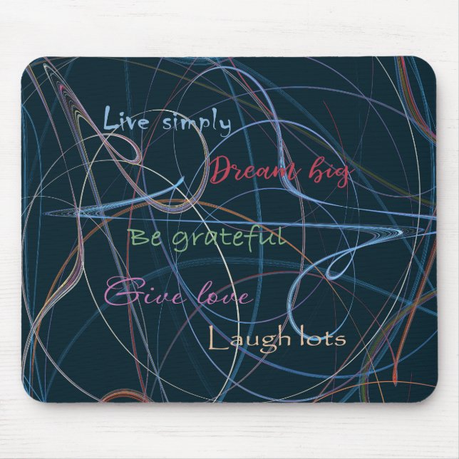 Colourful & Black Lettering & Abstraction Mouse Pad (Front)