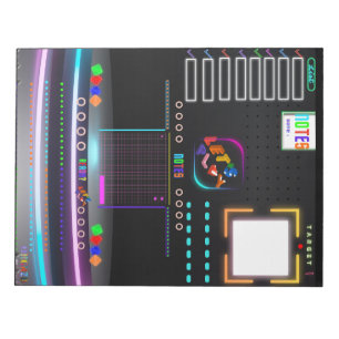 Colourful Black Office School Large Notepad 