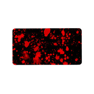 Colourful Black Red Paint Splatter Artistic Splash Label