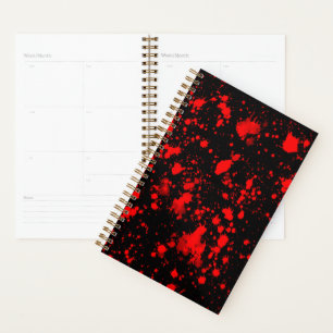 Colourful Black Red Paint Splatter Artistic Splash Planner