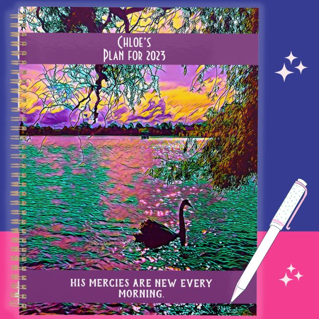 Colourful black swan Christian Bible verse  Planne Planner (Creator Uploaded)
