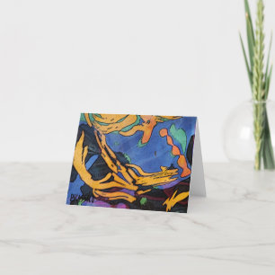 Colourful Blank Note Card with Original Art