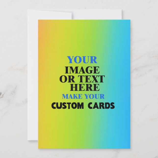 Colourful Blank Rainbow Template, Create Your Own Announcement (Front)