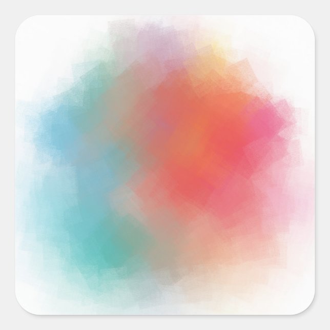 Colourful Blank Template Modern Abstract Art Custo Square Sticker (Front)