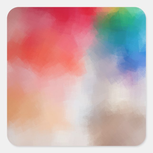 Colourful Blank Template Trendy Pink Red Yellow Square Sticker (Front)