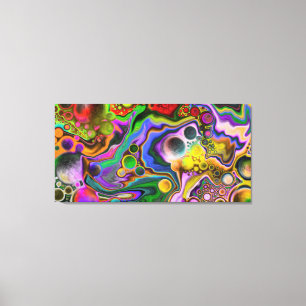 Colourful Blast Fluid Art Digital Pour Painting    Canvas Print