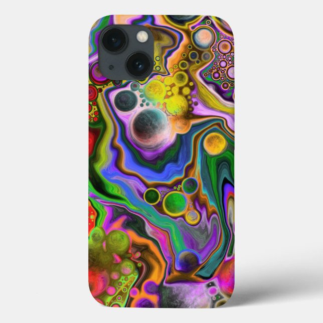 Colourful Blast Fluid Art Digital Pour Painting   Case-Mate iPhone Case (Back)