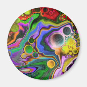 Colourful Blast Fluid Art Digital Pour Painting Magnet