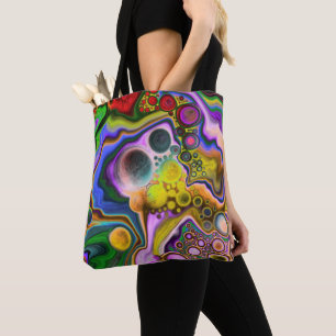 Colourful Blast Fluid Art Pour Painting Tote Bag