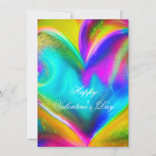 Colourful blended heart kids valentine holiday card