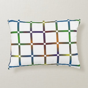 Colourful Blended Rainbow Grid with Negative Space Accent Pillow
