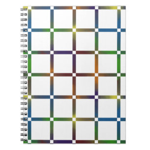 Colourful Blended Rainbow Grid with Negative Space Notebook