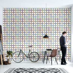Colourful Blended Rainbow Grid with Negative Space Wallpaper