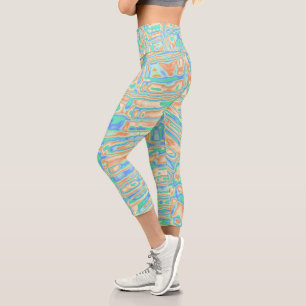Colourful Blobs Capri Leggings