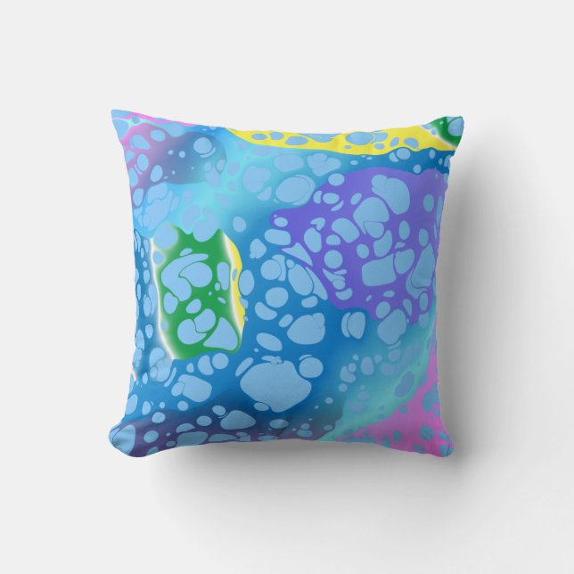 Colourful Blobs Throw Pillow (Front)
