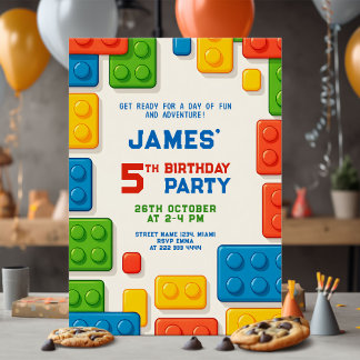 Colourful Block Birthday Party Invitation