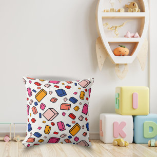 Colourful Block Pattern Drawing Kids Room Throw Pillow