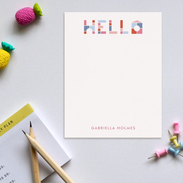 Colourful Blocks Hello Children's Stationery Card (Creator Uploaded)