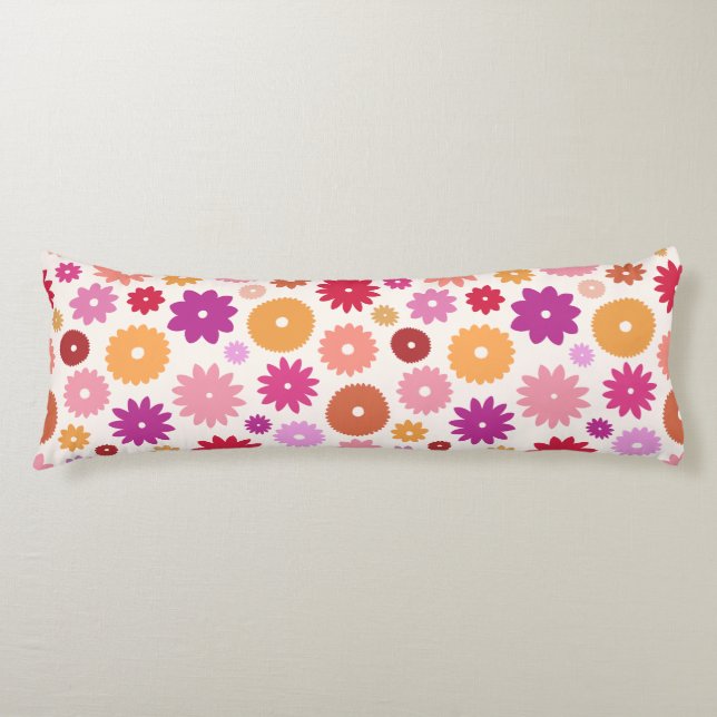 Colourful Blooms Big Pattern Body Pillow (Front)