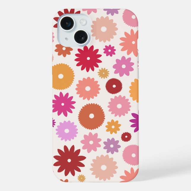 Colourful Blooms Big Pattern iPhone Case (Back)