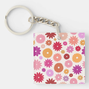 Colourful Blooms Big Pattern Keychain