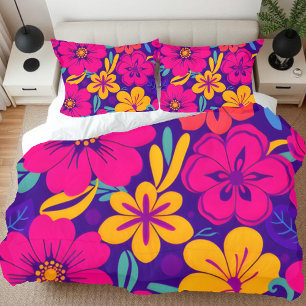 Colourful Blooms-Dopamine Style-Retro Flowers Pillowcase