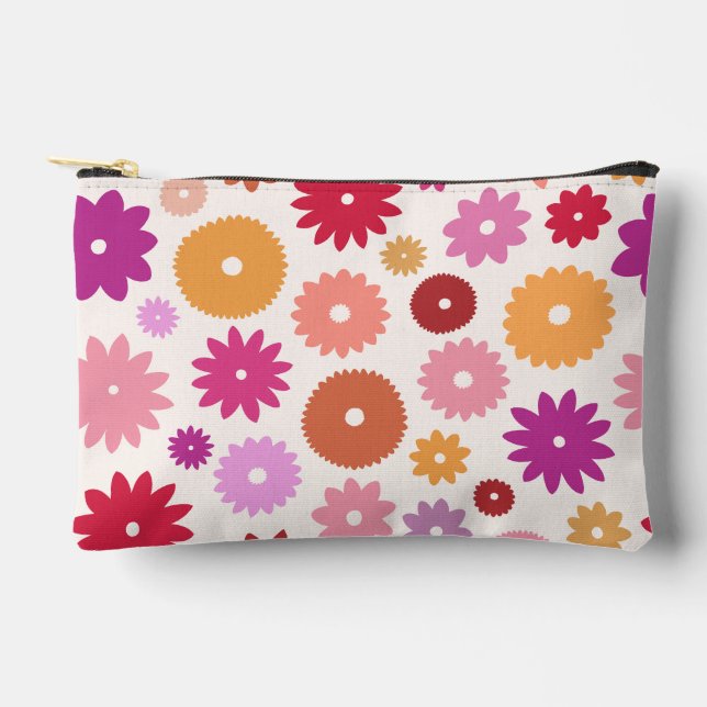 Colourful Blooms Large Pattern Accessory Pouch (Front)
