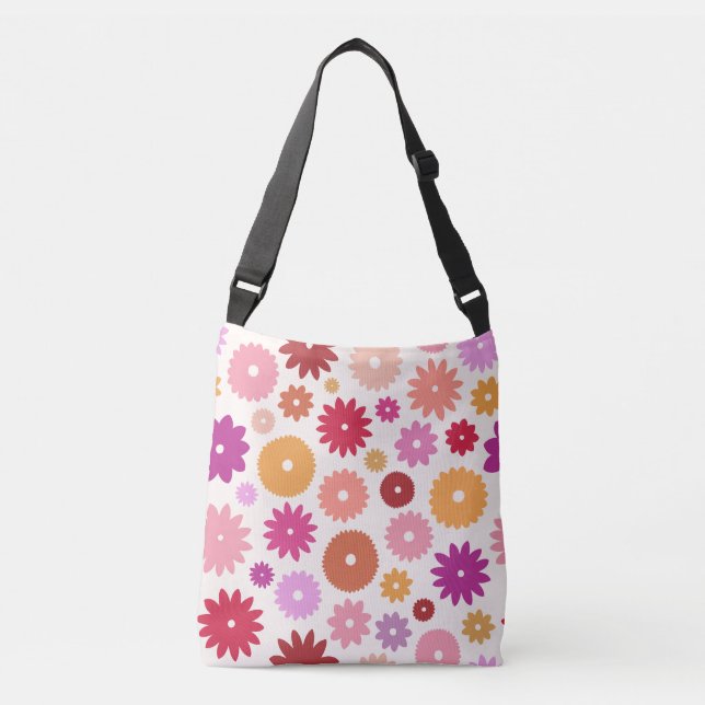 Colourful Blooms Large Pattern Crossbody Bag (Front)