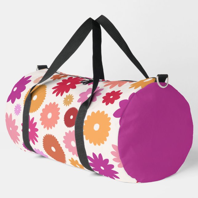 Colourful Blooms Large Pattern Duffle Bag (Left Corner)