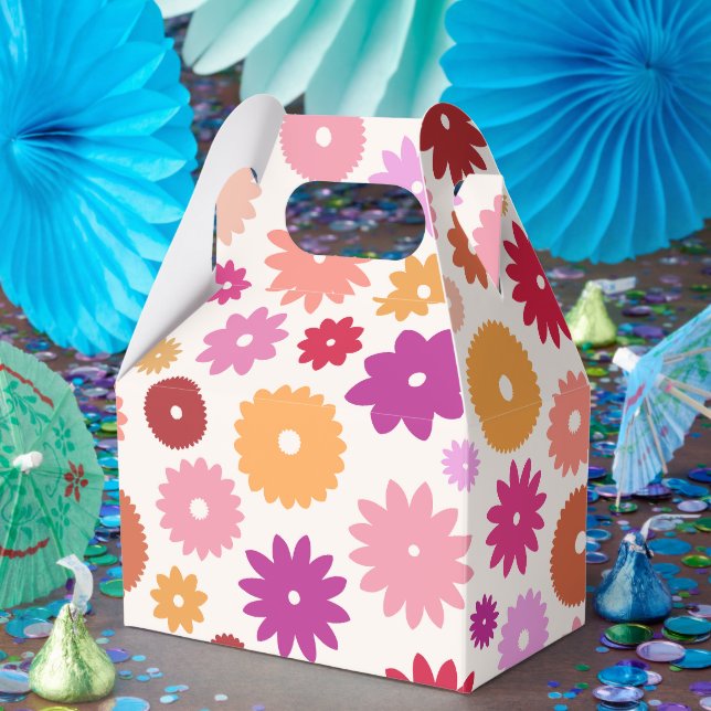 Colourful Blooms Large Pattern Favor Box (Party)
