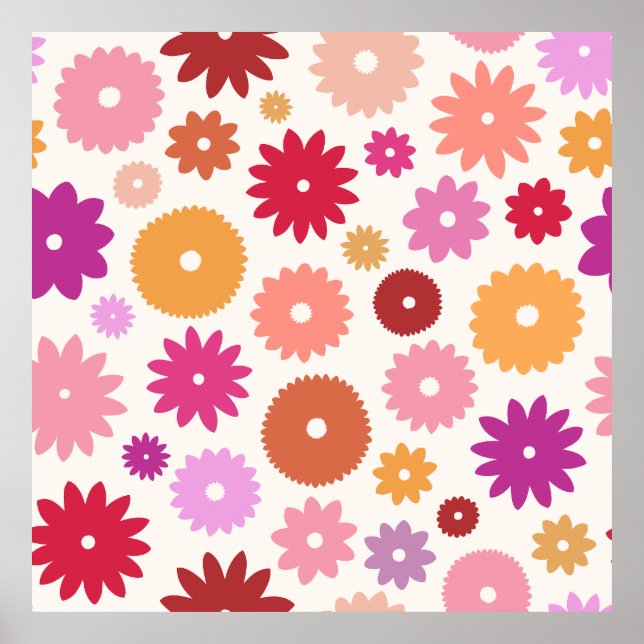 Colourful Blooms Large Pattern Poster (Front)