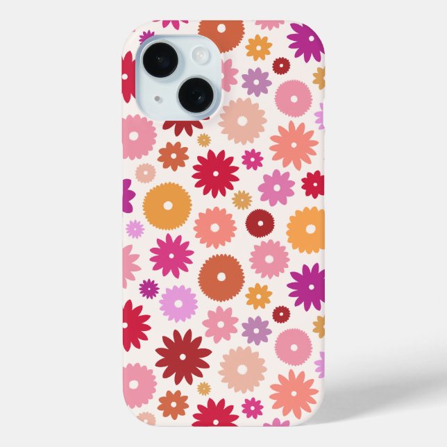Colourful Blooms Pattern Case-Mate iPhone Case (Back)