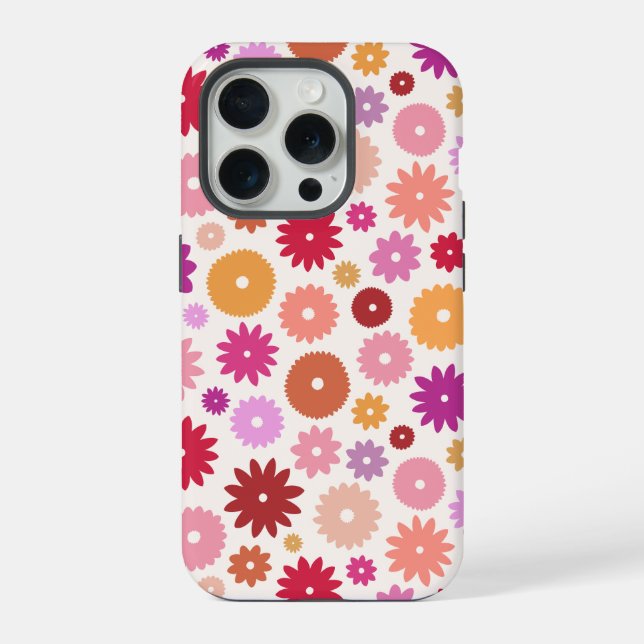 Colourful Blooms Pattern iPhone Case (Back)