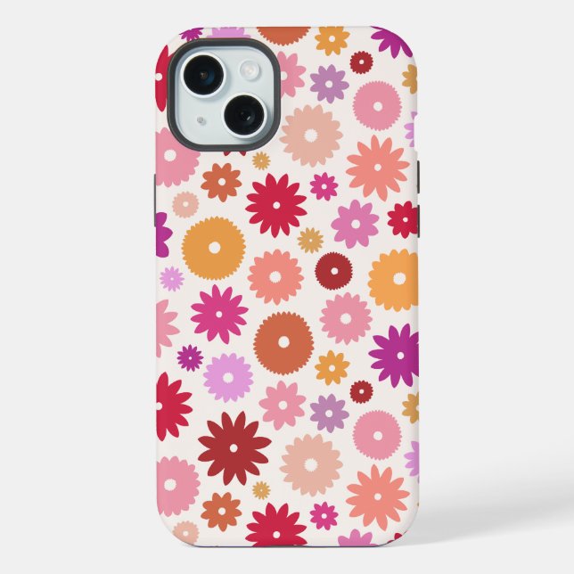 Colourful Blooms Pattern iPhone Case (Back)