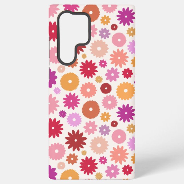 Colourful Blooms Pattern Samsung Galaxy S22 Ultra Case (Back)