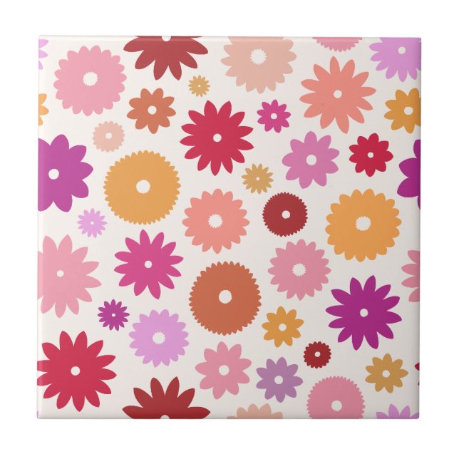 Colourful Blooms Pattern Tile (Front)