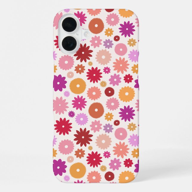 Colourful Blooms Repeat Pattern iPhone Case (Back)