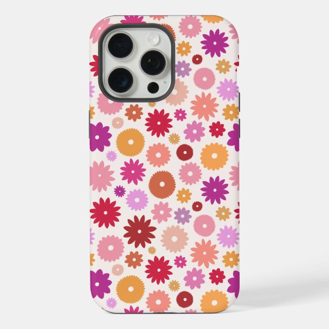 Colourful Blooms Repeat Pattern iPhone Case (Back)