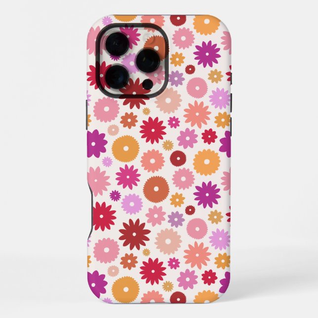 Colourful Blooms Repeat Pattern iPhone Case (Back)