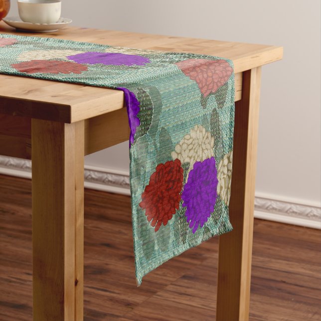 Colourful Blooms Tapestry Long Table Runner (In Situ)