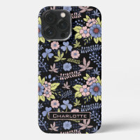 Colourful blossom floral seamless pattern with nam
