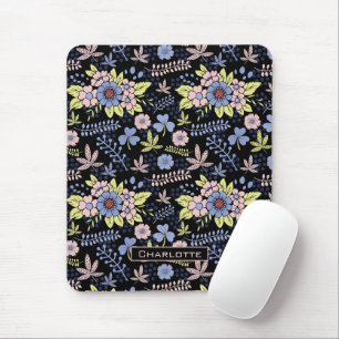 Colourful blossom floral seamless pattern with nam mouse pad