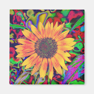 Colourful Blossom Square Magnet